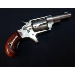 .32 rim-fire Colt Newline 5 shot nickel plated revolver, with 2 1/4 inch barrel and fixed