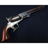 Colt Navy percussion cap revolver with 7 1/2 inch octagonal barrel, brass mounts and two piece