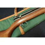 Webley .22 rabbit stopper air rifle, serial no. 008B14989, with sound moderator and Browning gun