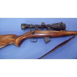 Brno MOD 2 E-S .22 bolt action rifle with detachable magazine, fitted with sound moderator and