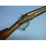 Joseph Bradel of Belfast 12 bore side by side under lever hammer gun, serial no. NVN (RFD only)