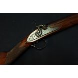 Single barrel 12 bore percussion cap (converted from flintlock) shotgun with 32 inch barrel complete