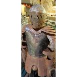 Reproduction boys steel Suit of Armour with feather plumes (approx. 155cm high)