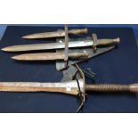 Quality reproduction/re-enactment medieval style double handed Broad Sword with forge made wall