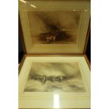 Pair of framed and mounted limited edition signed David Cartwright military prints No 290/850,