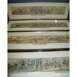 Set of four framed hunting coloured lithographs
