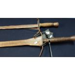 Quality reproduction/re-enactment medieval style double handed sword and another smaller short sword
