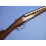 E & G Hagham 12 bore side by side shotgun with 28 inch sleeved Damascus barrels, Anson & Deelys