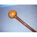 Early - mid 19th C South African hardwood Zulu type Knobkerrie (overall length 67cm)