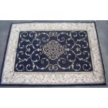 Contemporary Murat blue and beige ground traditional pattern rug (230cm x 160cm)