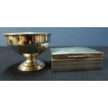 A Birmingham 1926 silver hallmarked rectangular cigarette box with lined interior and engine