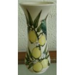 Moorcroft Lemon Tree vase, the base with monogram initial (20.5cm high) (slight crazing to glaze)
