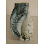 An unusual Garn Pottery Penzance Pottery vase in the form of a shell (14cm high) signed J. Beuvma