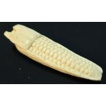 Edo period Japanese Okimono of a cob of corn, possible marine ivory (overall length 16cm)