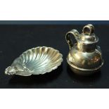 A Birmingham silver hallmarked jug with lift off stopper with makers mark for WG, and a silver