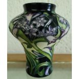 Moorcroft floral patterned vase with monogram initials P.D 2003 (13.5cm high)