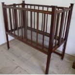 Edwardian mahogany inlaid folding child's cot