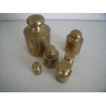 Set of various assorted graduating brass weights