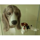 Lladro figure of a dogs head (height 14cm) and a Royal Doulton figure HM1101 of a terrier (2)