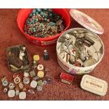 Quantity of various costume jewellery, souvenir spoons, miniature mouth organ, large collection of
