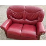 Modern leather two seat sofa (width 135cm)