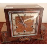 1920s oak cased Art Deco mantel clock