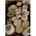 Various decorative ceramics in one box, including Wedgwood, Royal Doulton, Impressions vase, etc