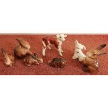 Collection of various Beswick animals including Hereford calf No 1406, mouse No 1678, West