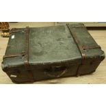 Vintage wooden bound trunk