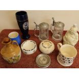 Selection of various breweriana including Robertson, Sandersons, Mountain Dew ash tray, various