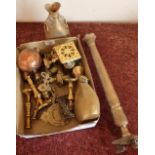 Selection of various assorted brass ware, including miniature trivet stand, candle brackets etc