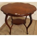 Late Victorian mahogany two tier occasional table and another similar (2)