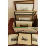 Quantity of 19th C and later coloured engravings, prints etc, including a quantity of Yorkshire