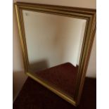 Gilt framed beveled edge wall mirror (60cm x 70cm)