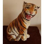 Large ceramic figure of a tiger (approx 60cm high)