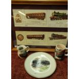 Collection of railway related items including a framed & mounted display for the Great Northern