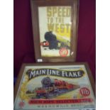 Framed and mounted Main Line Flake Bristol Harbour Line reproduction advertising poster and a