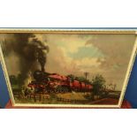 Framed Cuneo print of L.M.S 5593 (78cm x 54cm)