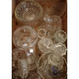 Selection of various quality cut and other glassware in one box