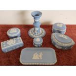 Selection of various Wedgwood pin dishes, candlesticks etc