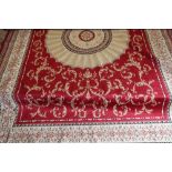 Red ground Abusson Carpet (280cm x 200cm)