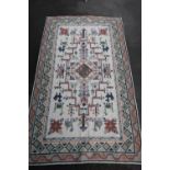 Kashmiri hand stitched wool chain rug (152cm x 90cm)