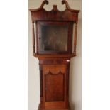 19th C mahogany and oak long cased clock case