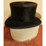 Black gentlemans top hat by Bays & Son, Kings Parade, Cambridge