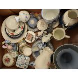 Selection of various decorative ceramics including Wedgwood, Herend etc