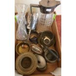 Box of various silver plated and other metal ware