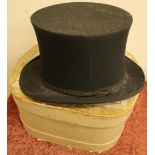 Gentlemans collapsible black top hat by A J White Ltd, Jermayn Street, Saint James's