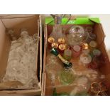 Two boxes of assorted glasses and glassware