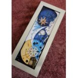 Framed and mounted Moorcroft ceramic panel reverse marked 21/100 Kerri 2013 with various other