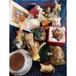 Selection of various decorative ceramics including Poole pottery vase, Beswick Beatrix Potter